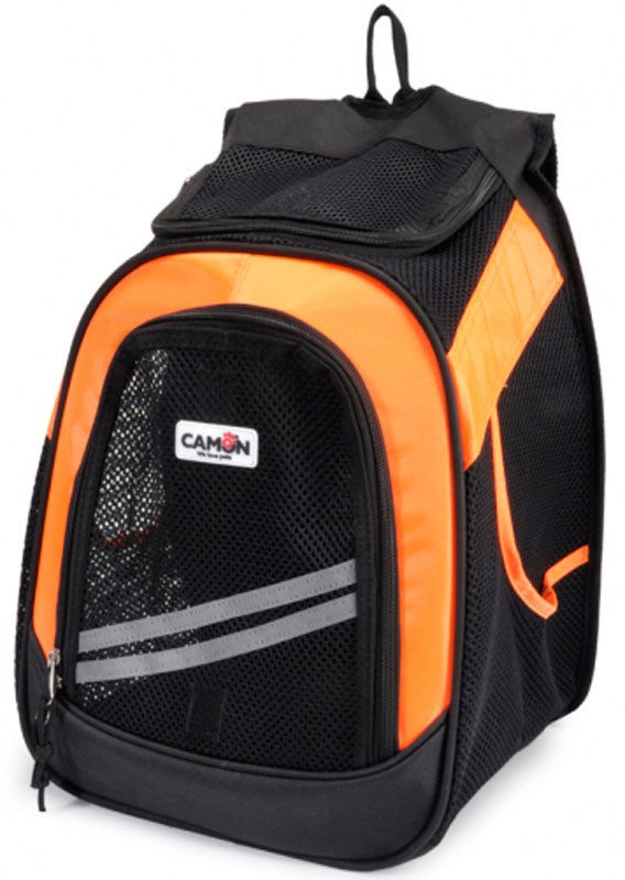 Mochila fontal para transporte de perros y gatos en nylon color negro