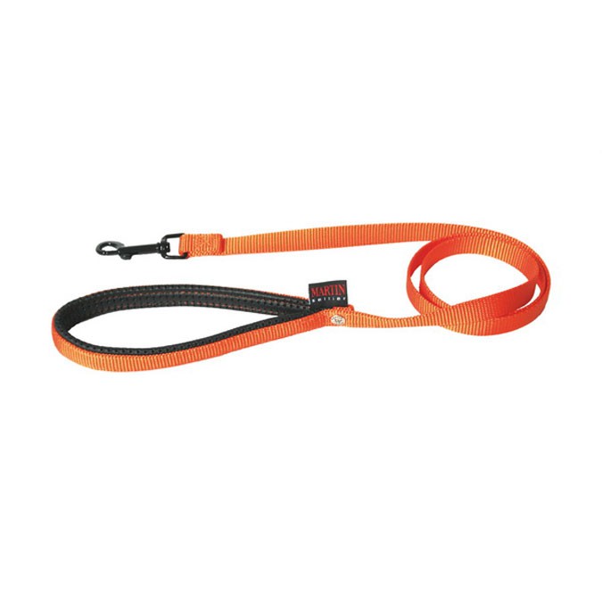 Correa para perro nylon naranja con empuñadura acolchada
