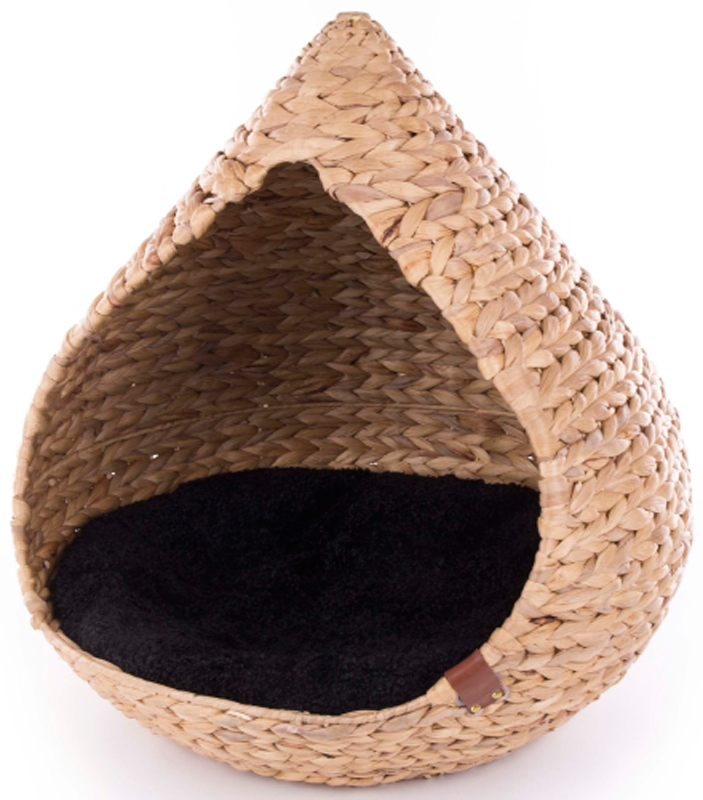 Cueva para gatos de hoja de jacinto de agua