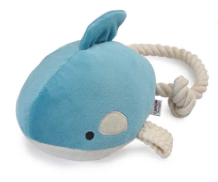Juguete para perro, ballena azul