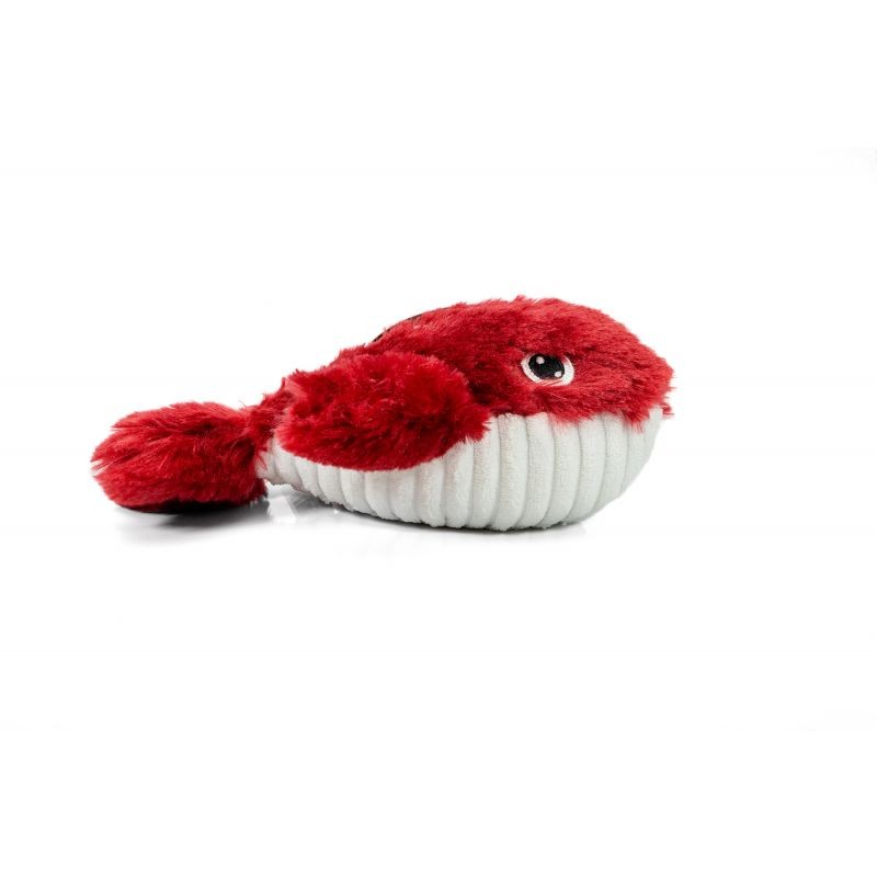 Peluche para perro, ballena roja