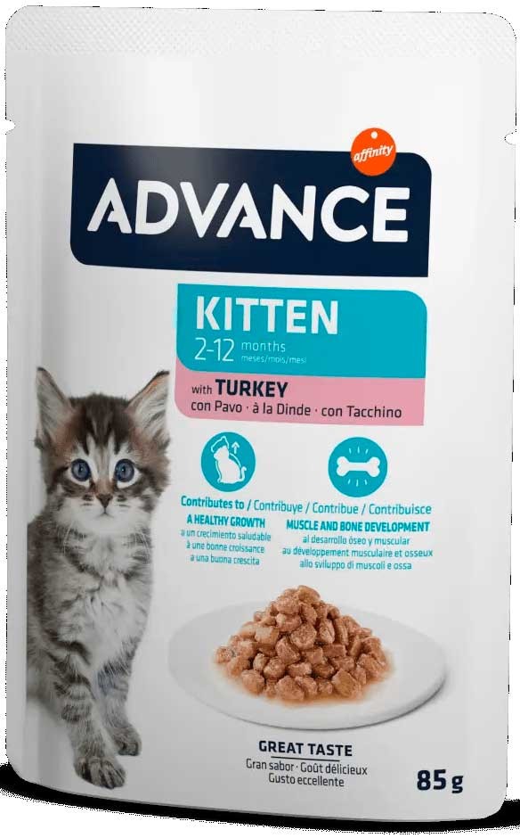Pouche Advance de pavo para gatitos