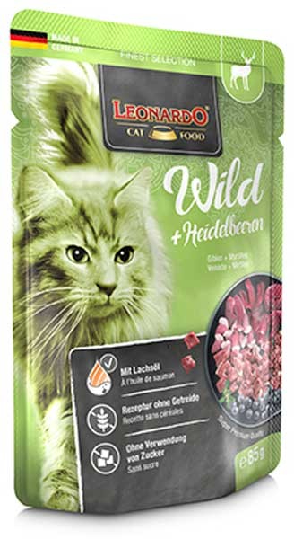 Pouches para gato Leonardo de venado y arándanos