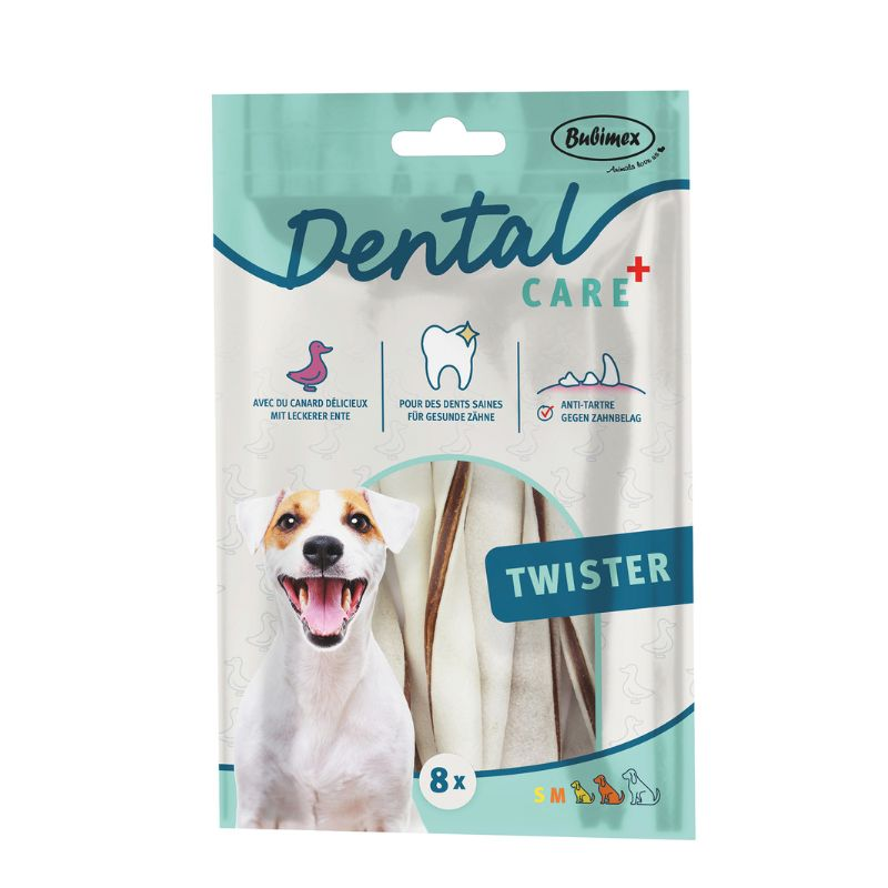 Snack para perro Denta Twister de pato de BUBIMEX