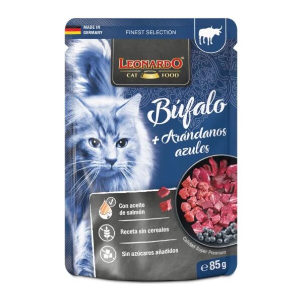 Pouches para gato Leonardo de búfalo y arándanos