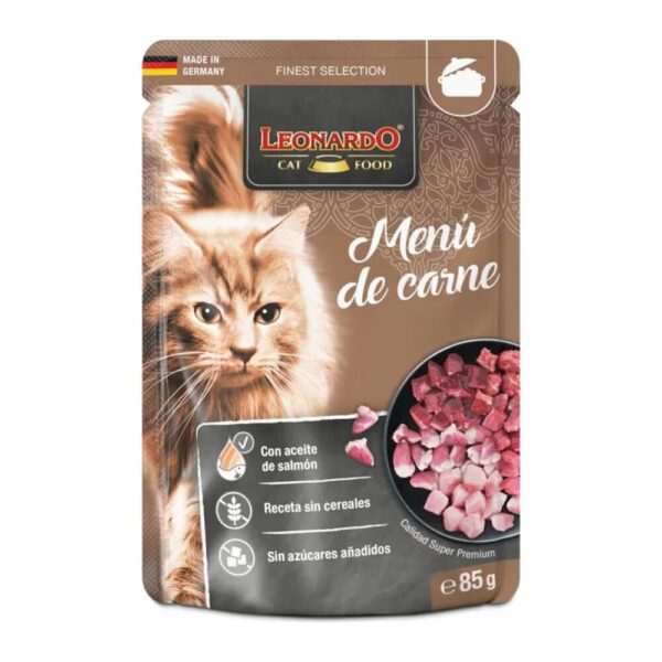 Pouches para gato Leonardo menú de carne