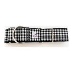 Collar whippet en tela loneta color cuadros azul marino