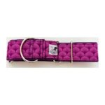 Collar whippet en tela loneta color geometría morado