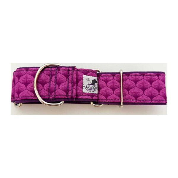 Collar whippet en tela loneta color geometría morado