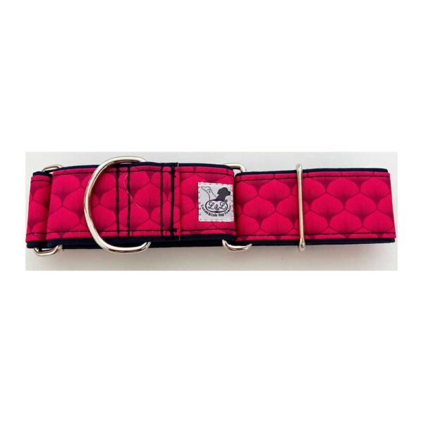 Collar galgo en tela loneta modelo geometría fucsia