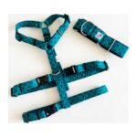 Collar galgo en tela loneta modelo geometría verde - Imagen 3