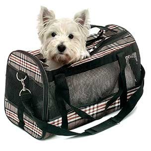 Bolso para transporte de perros en tela Burberry